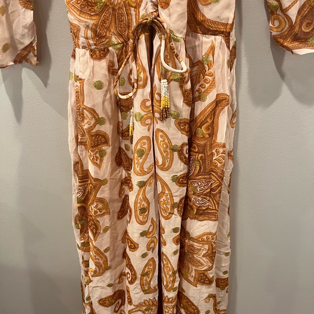 NEW Farm Rio x Anthropologie Long-Sleeve Jacquard Maxi Dress, XS - Picture 3 of 8